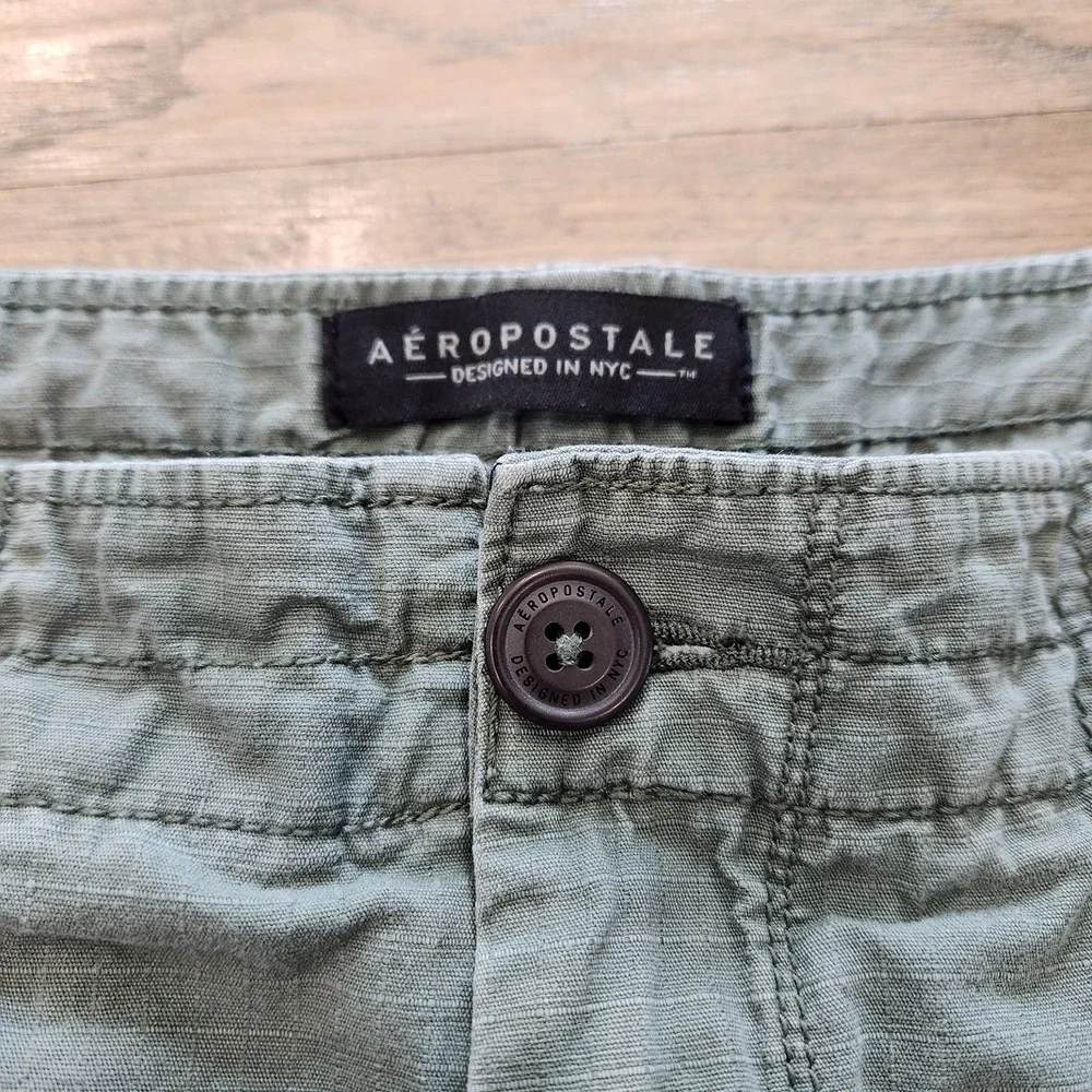 Vintage Aeropostale Shorts Men 34 Green Authentic Cargo‎ Tactical Utility Pocket